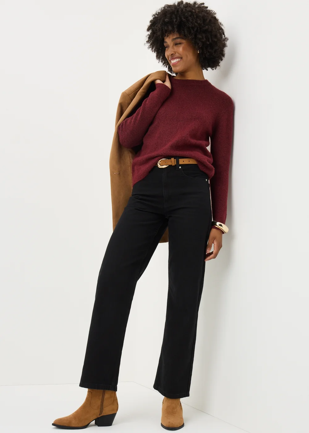 Burgundy Knit Jumper - XS Image 1