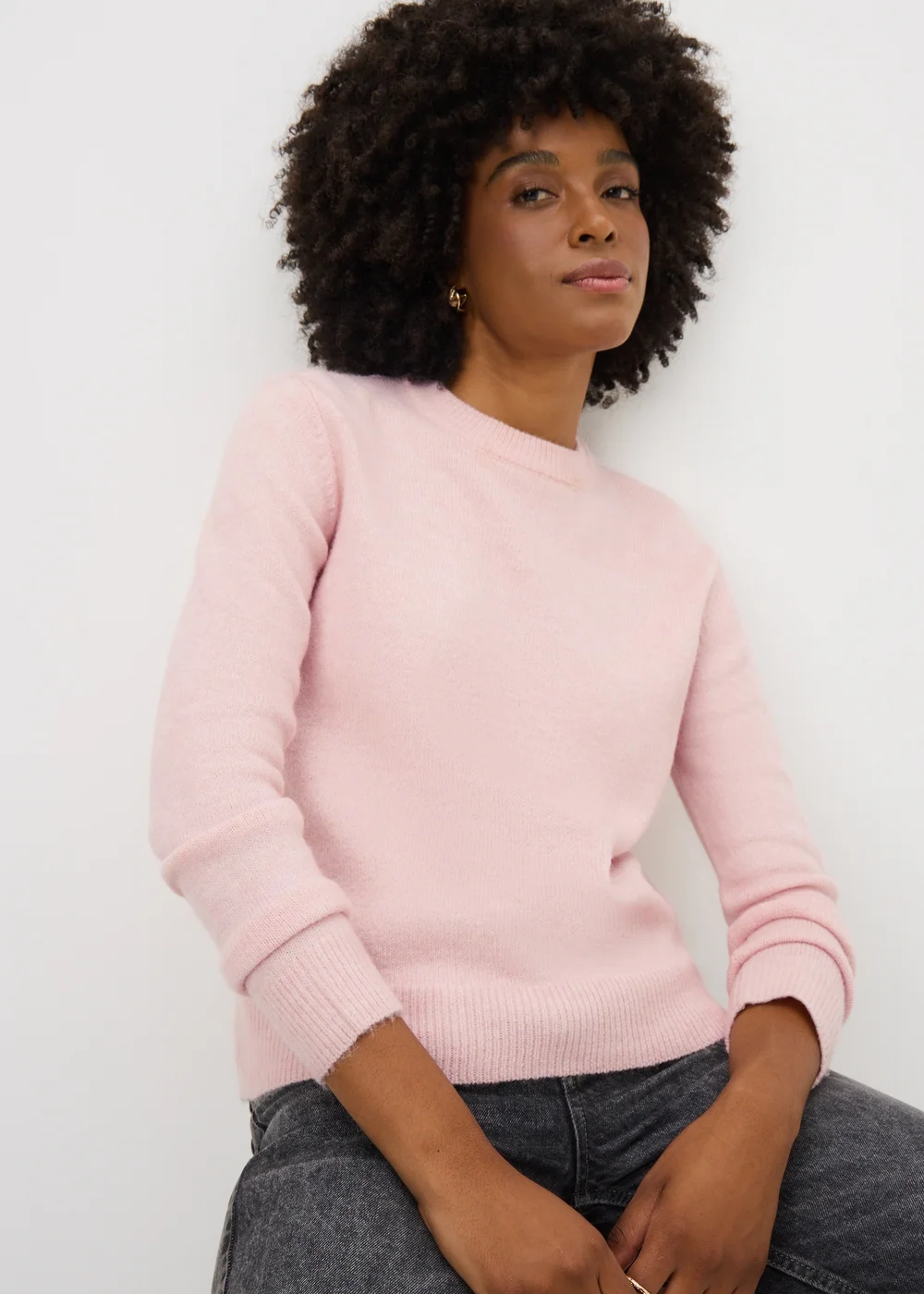 Light Pink Crew Neck Jumper - XL Image 3