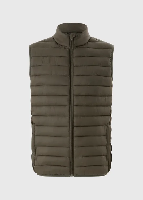 Showerproof Khaki Puffer Gilet - S Image 4