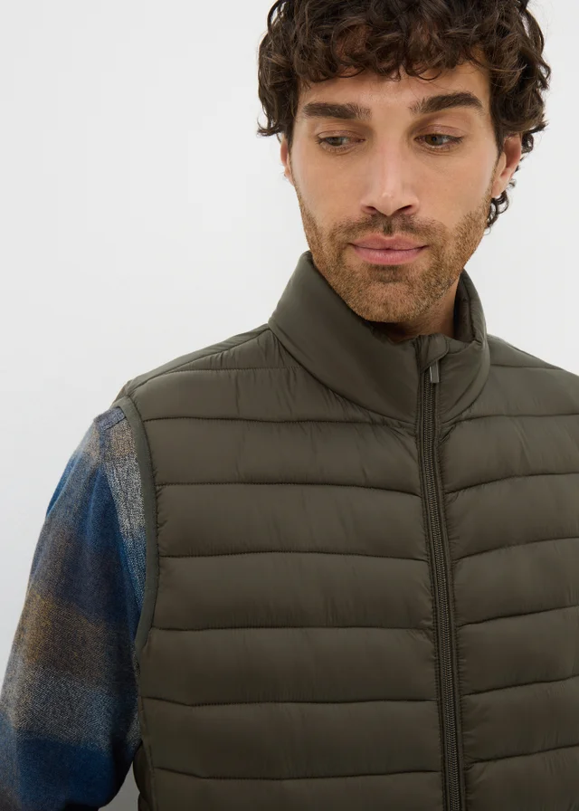 Showerproof Khaki Puffer Gilet
