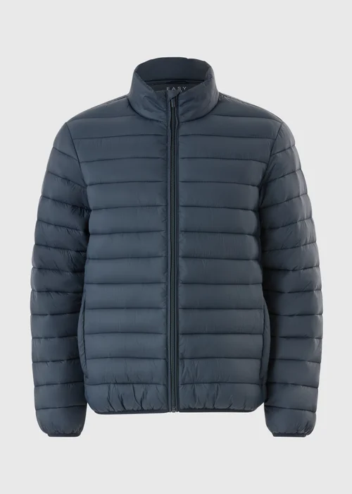 Navy Puffer Funnel Coat - M Image 3