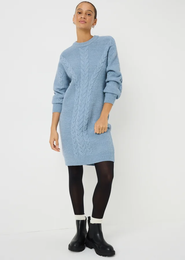 Denim Blue Cable Knit Dress