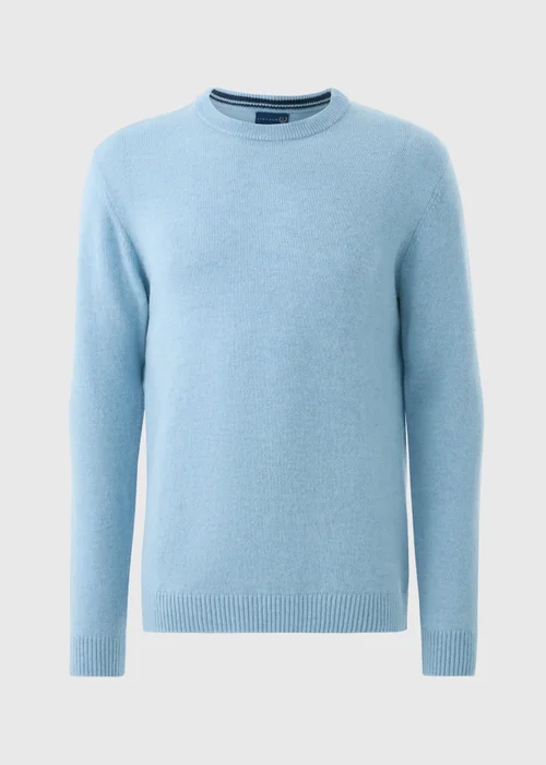 Lincoln Light Blue Lambswool Crew Neck Jumper - Extra Large Image 4