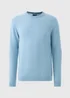 Lincoln Light Blue Lambswool Crew Neck Jumper - Extra Large Image 4