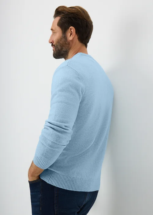 Lincoln Light Blue Lambswool Crew Neck Jumper - Extra Large Image 3