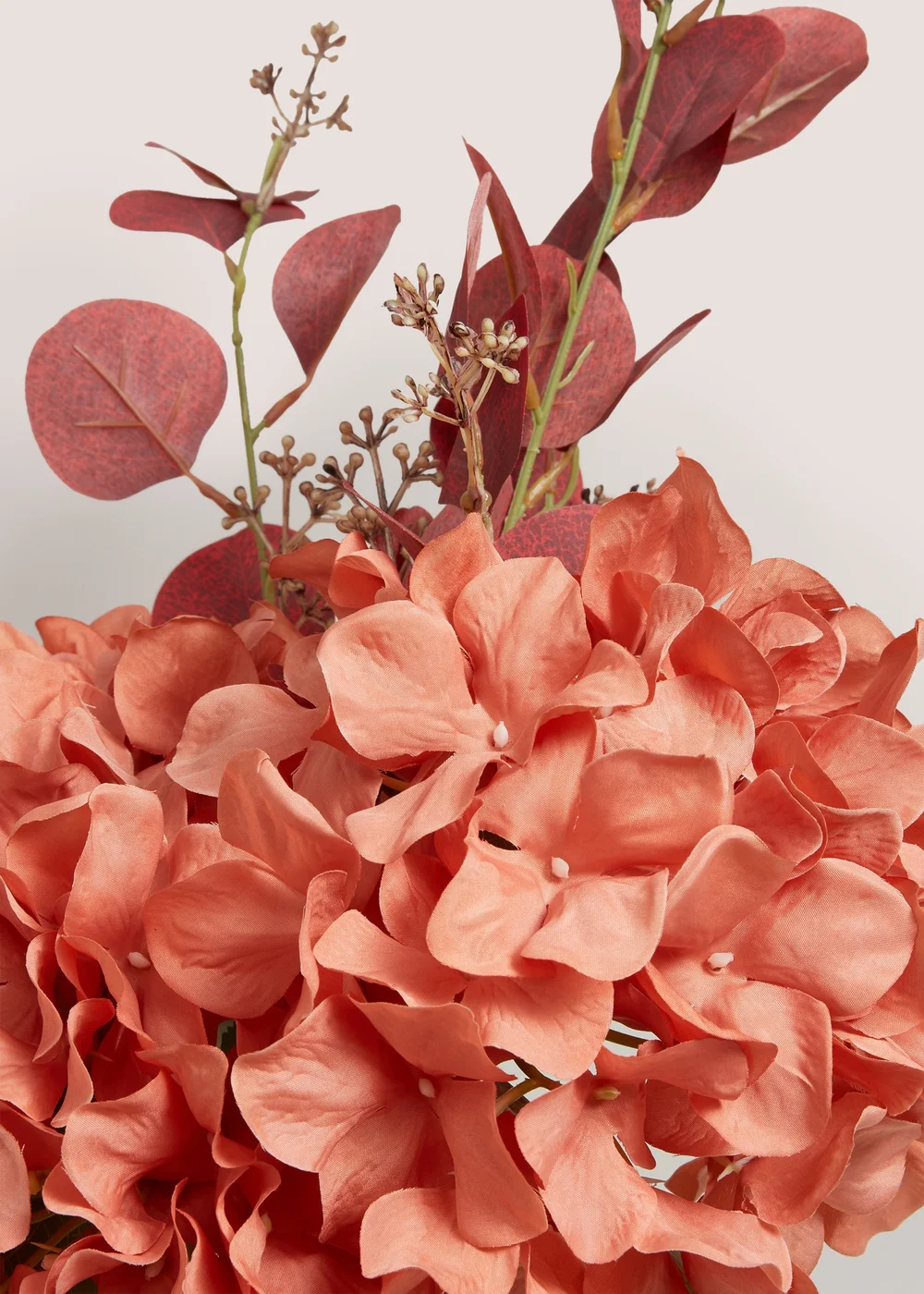 Peach Hydrangea Glass Vase Image 2