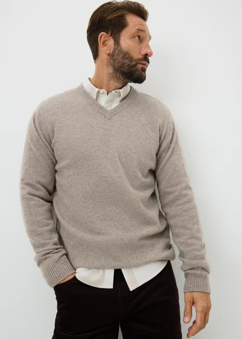 Lincoln Stone Lambswool V Neck Jumper - XXL Image 1