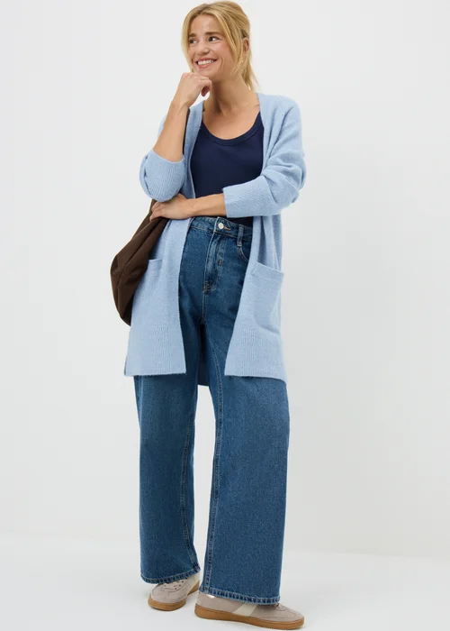 Women's Statement Denim Blue Cardigan - XS Image 2