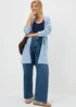 Women's Statement Denim Blue Cardigan - XL Image 2