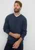 Lincoln Navy Lambswool V Neck Jumper - XXXL Image 2