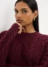 Burgundy Cable Knit Tunic Jumper - XS Image 2
