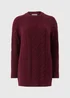 Burgundy Cable Knit Tunic Jumper - XS Image 4