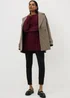 Burgundy Cable Knit Tunic Jumper - XS Image 1