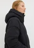 Black Showerproof Padded Mid Length Coat - L Image 1