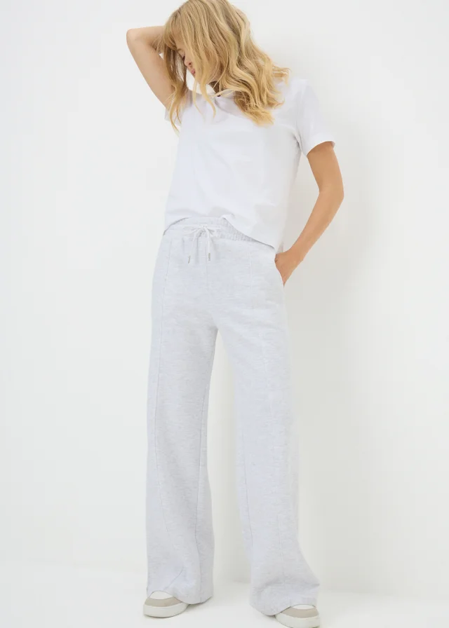 Grey Marl Wide Leg Jogging Bottoms