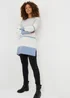 Grey Colour Block Knitted Tunic - M Image 1