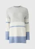 Grey Colour Block Knitted Tunic - M Image 4