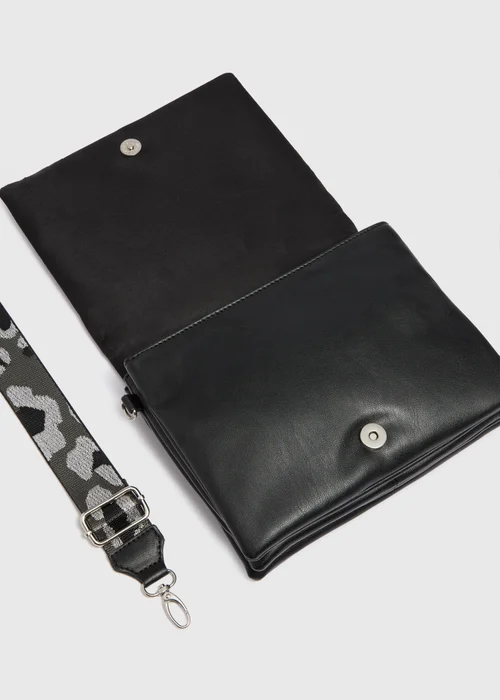 Black Leopard Strap Handbag - One Size Image 2