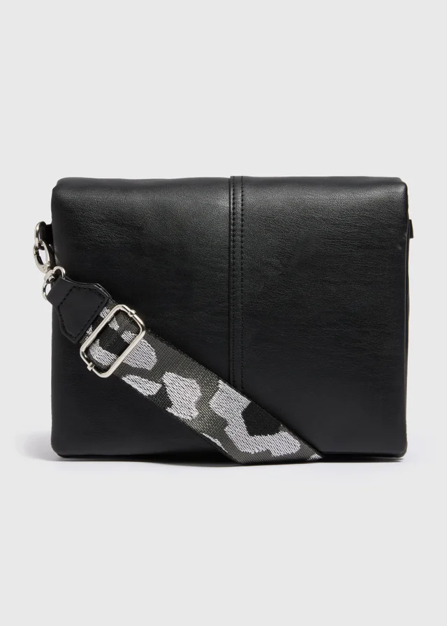 Black Leopard Strap Handbag