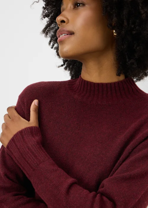 Burgundy Knitted High Neck Dress - XS Image 2