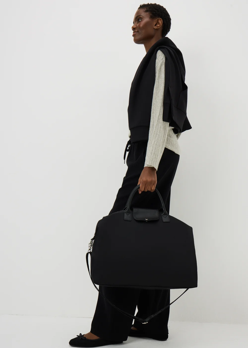 Black Nylon Weekender Bag - One Size Image 1