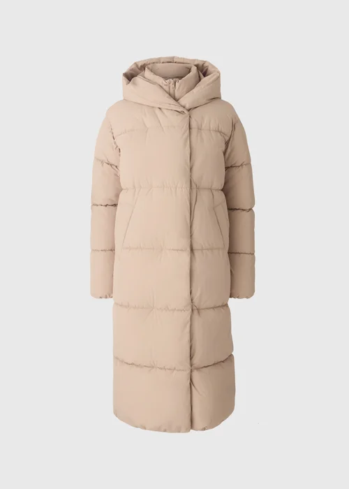 Beige Padded Long Wrap Coat - L Image 4