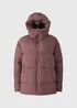 Burgundy Showerproof Padded Mid Length Coat - M Image 3