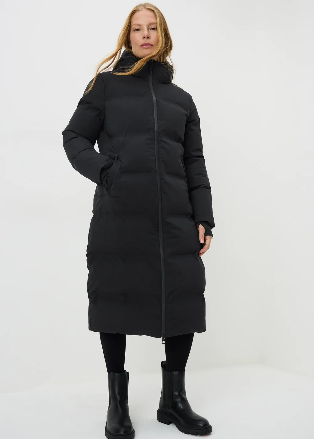 Black Long Technical Showerproof Coat - 3XL Image 1