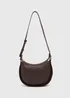 Brown Weave Faux Leather Crossbody Bag - One Size Image 1