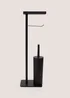 Toilet Roll Holder with Brush Stand Image 1
