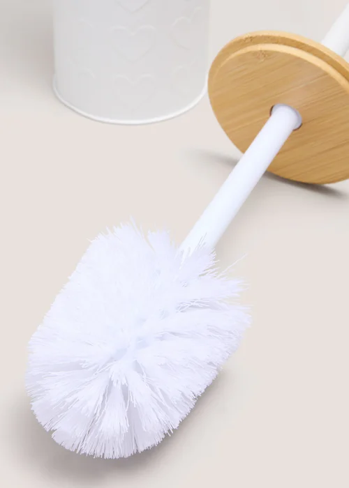 White Heart Toilet Brush Image 2