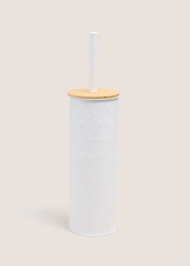 White Heart Toilet Brush