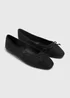Black Wide Fit Ballet Pumps - Size 3 Image 1