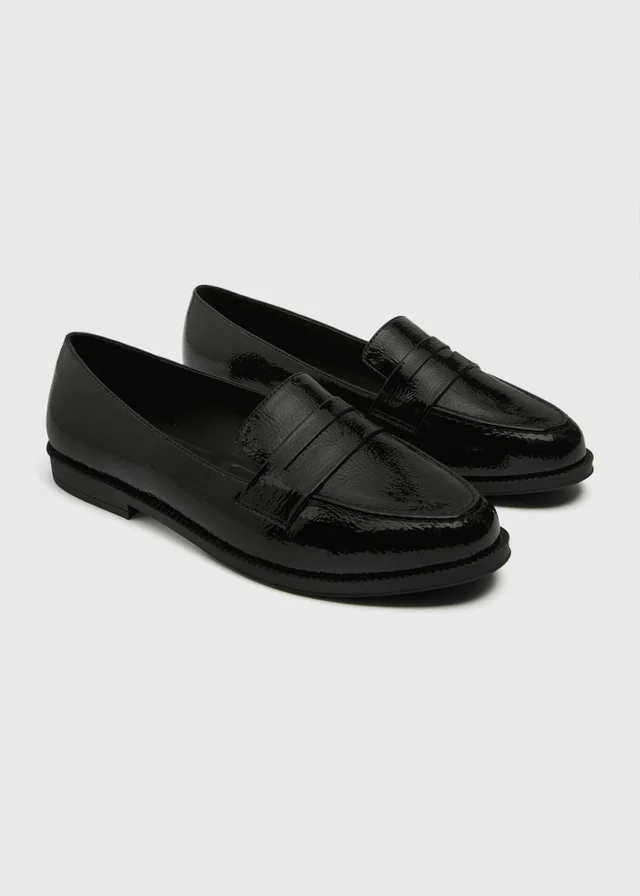 Black Wide Fit Loafers
