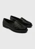 Black Wide Fit Loafers - Size 3 Image 1
