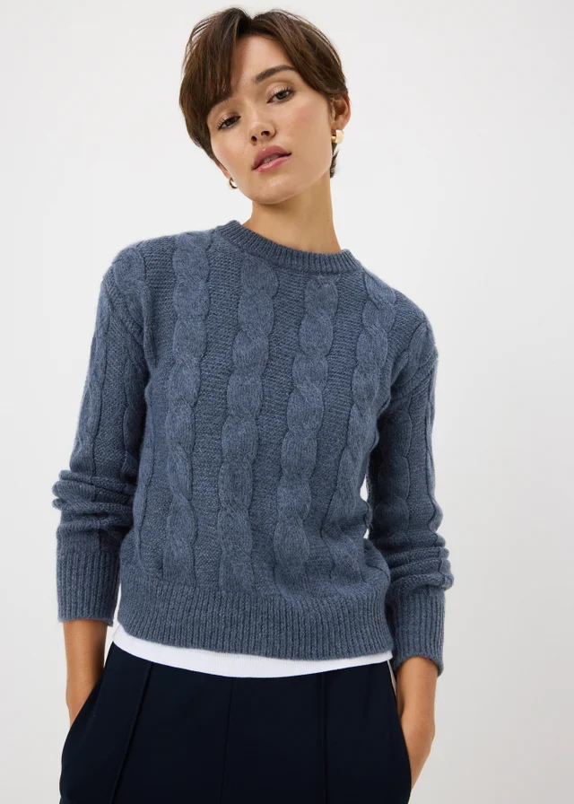 Denim Blue Cable Jumper