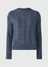 Denim Blue Cable Jumper - S Image 3