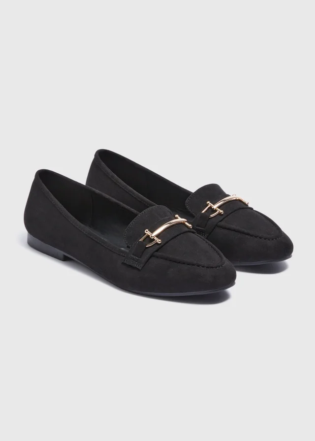 Black Metal Bar Loafers