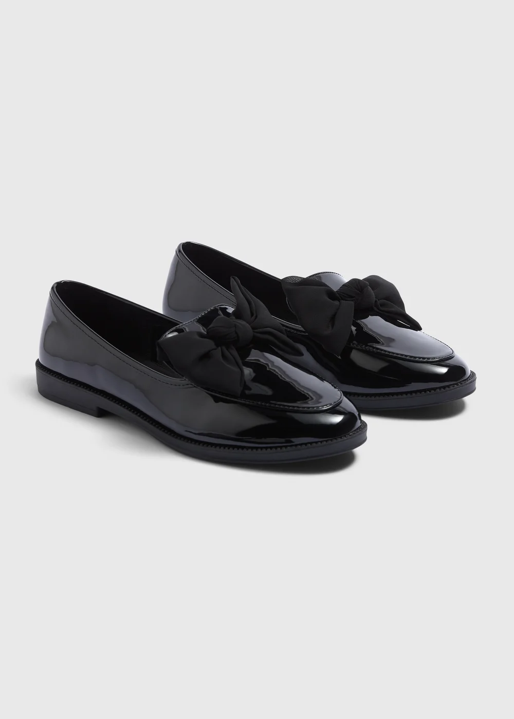 Black Bow Loafers - Size 3 Image 1