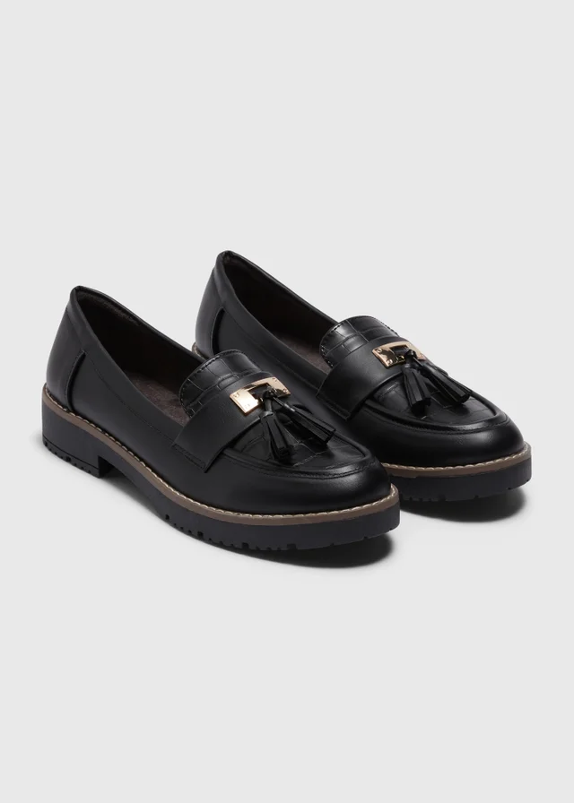 Soleflex Black Tassel Loafers