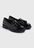 Black Chunky Patent Leather Loafers - Size 3 Image 1