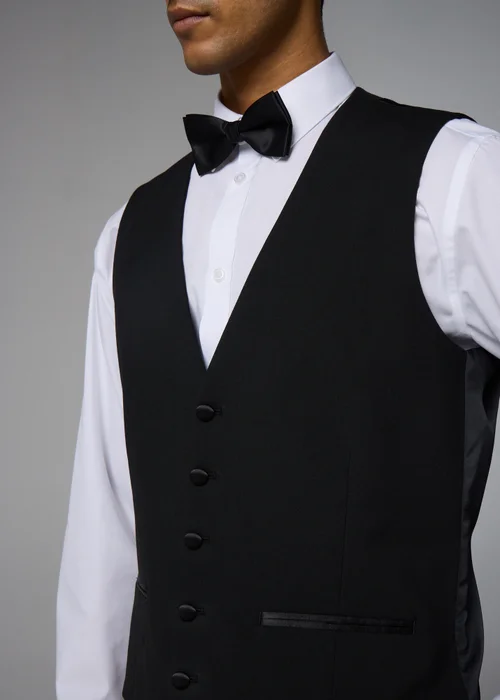 Taylor & Wright Black Tailored Dinner Waistcoat - Extra small Image 3