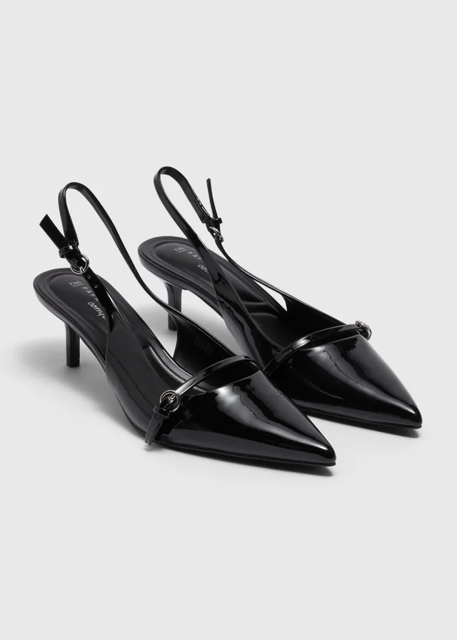 Et Vous Black Point Slingback Heels