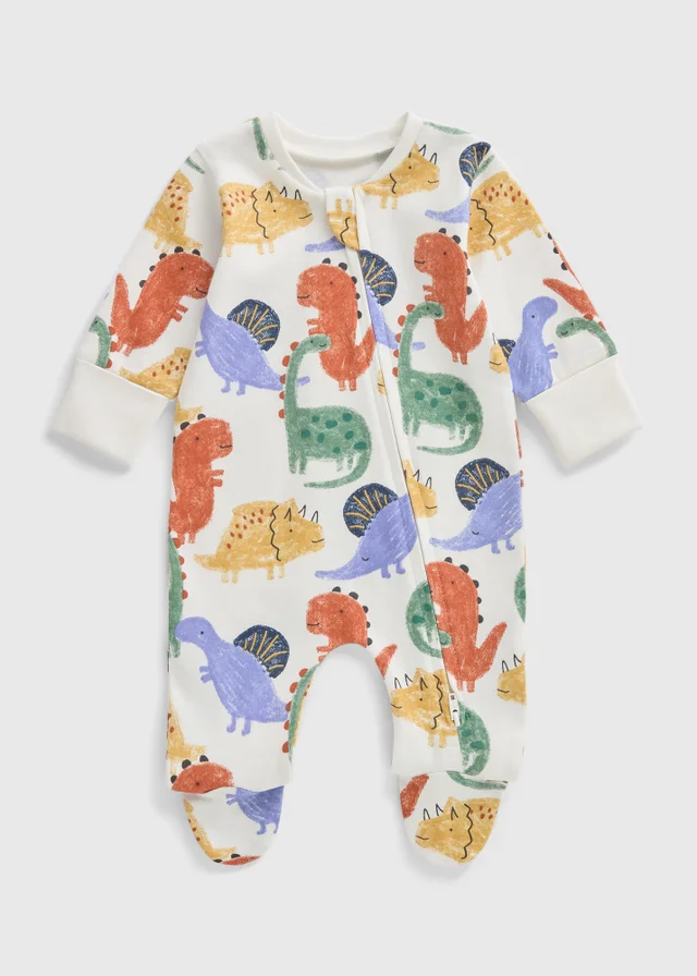 Baby Multicolour Dino Zipped Sleepsuit (Newborn-23mths)