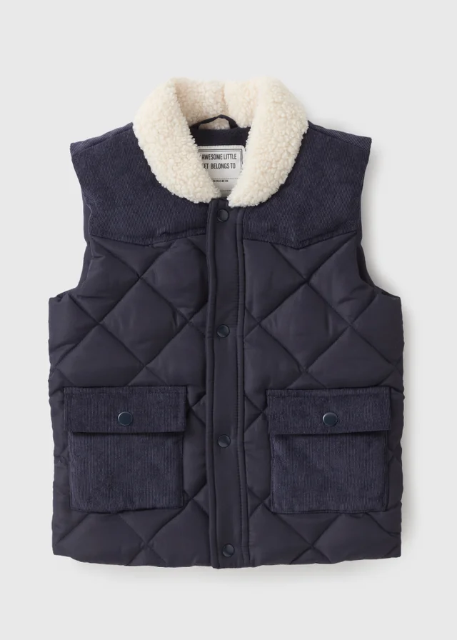 Boys Navy Smart Padded Gilet (1-7yrs)
