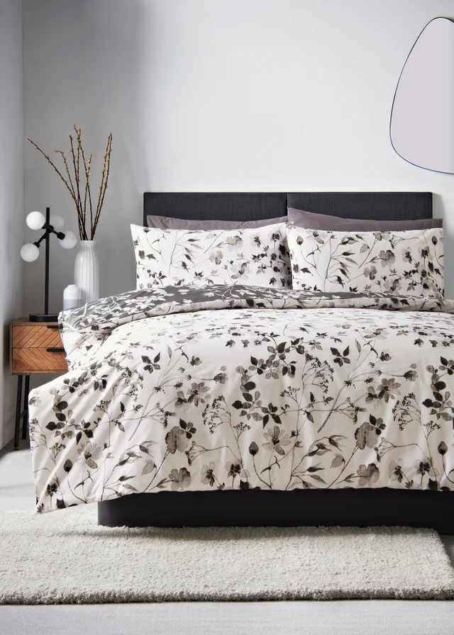 Black Floral Duvet Set