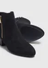Black Faux Suede Zip Boots - Size 3 Image 2