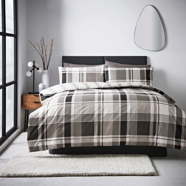 Grey Check Duvet Set