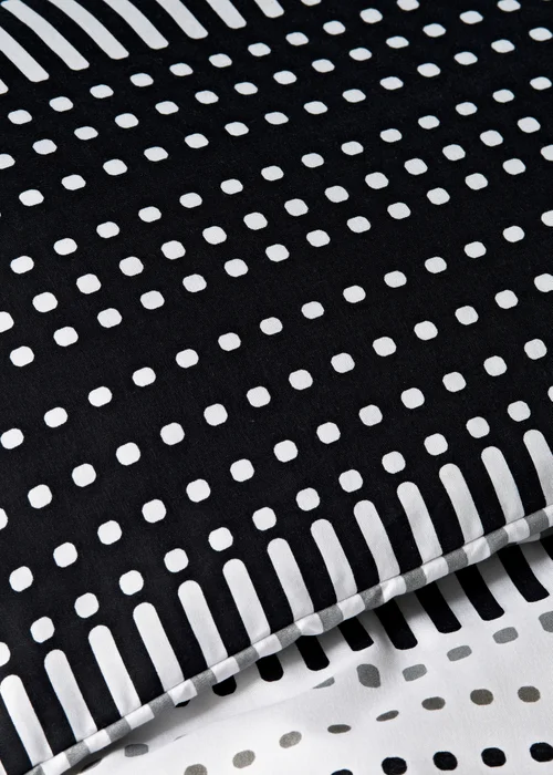 Black Dotty Stripe Duvet Set - King Image 2