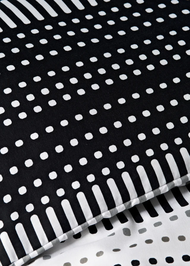 Black Dotty Stripe Duvet Set